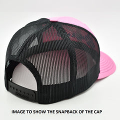 Max and Neo Pink on White Trucker Baseball Cap