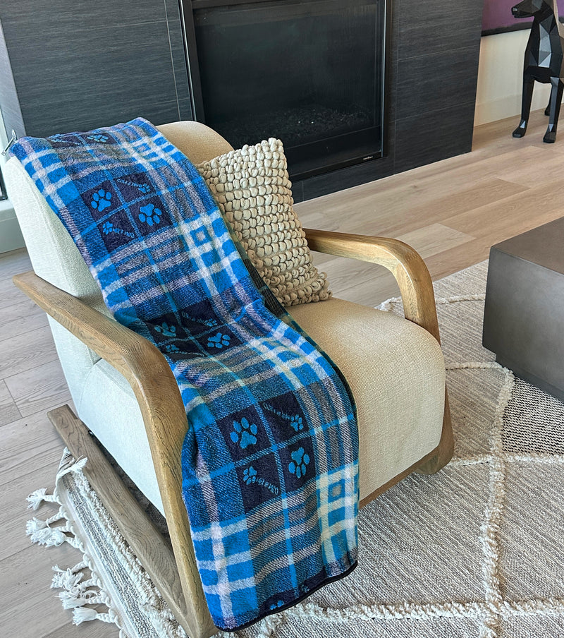 Max & Neo Blue & Black Flannel Throw Blanket, 50" x 60" (Case of 20)