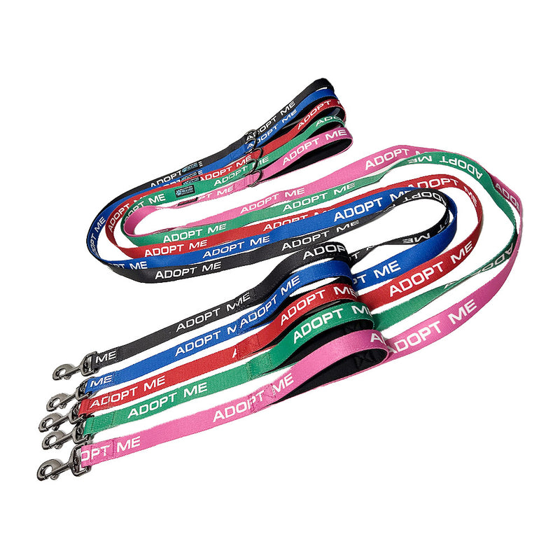 25 Pack - Mixed Color 6 FT x 1" ADOPT ME Double Handle Dog Leash