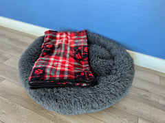 Max & Neo Red, Black & White Flannel Throw Blanket, 50