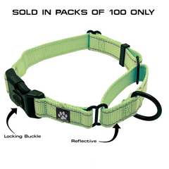 100 Pack - Mixed Color & Single Size NYLON Martingale Collars