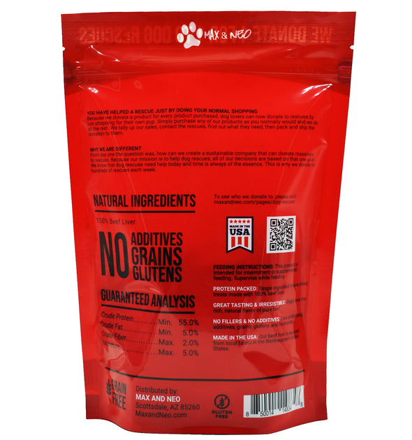 Freeze Dried Beef Liver Dog Treats Max and Neo