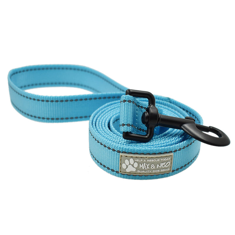 100 Pack - Mixed Color 6 FT x 1" Wide Nylon Reflective Dog Leash