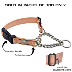 100 Pack - Mixed Color & Mixed Size CHAIN Martingale Collars