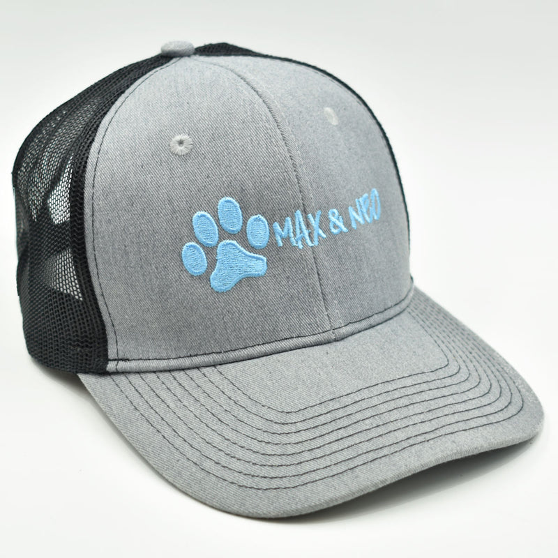 Max and Neo Gray on Black Trucker Baseball Cap