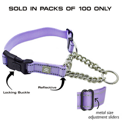 100 Pack - Mixed Color & Single Size CHAIN Martingale Collars