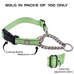 100 Pack - Mixed Color & Mixed Size CHAIN Martingale Collars