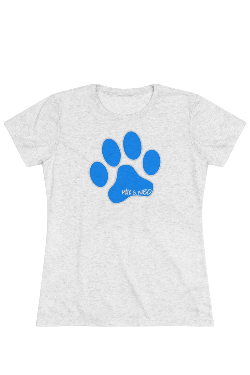 Women's Fitted Max & Neo Paw Faded Triblend T-Shirt