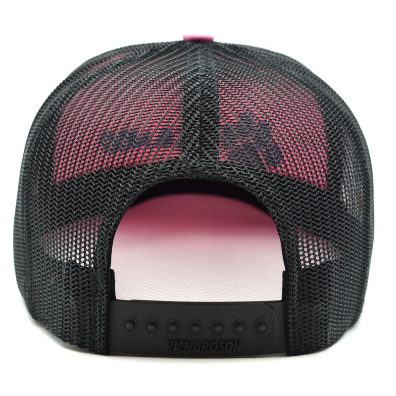 Max and Neo Pink on Black Trucker Baseball Cap