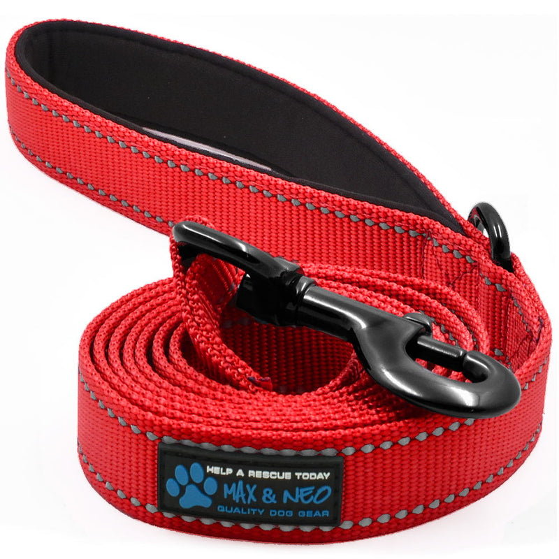 4 FT x 1" Wide Nylon Reflective Dog Leash