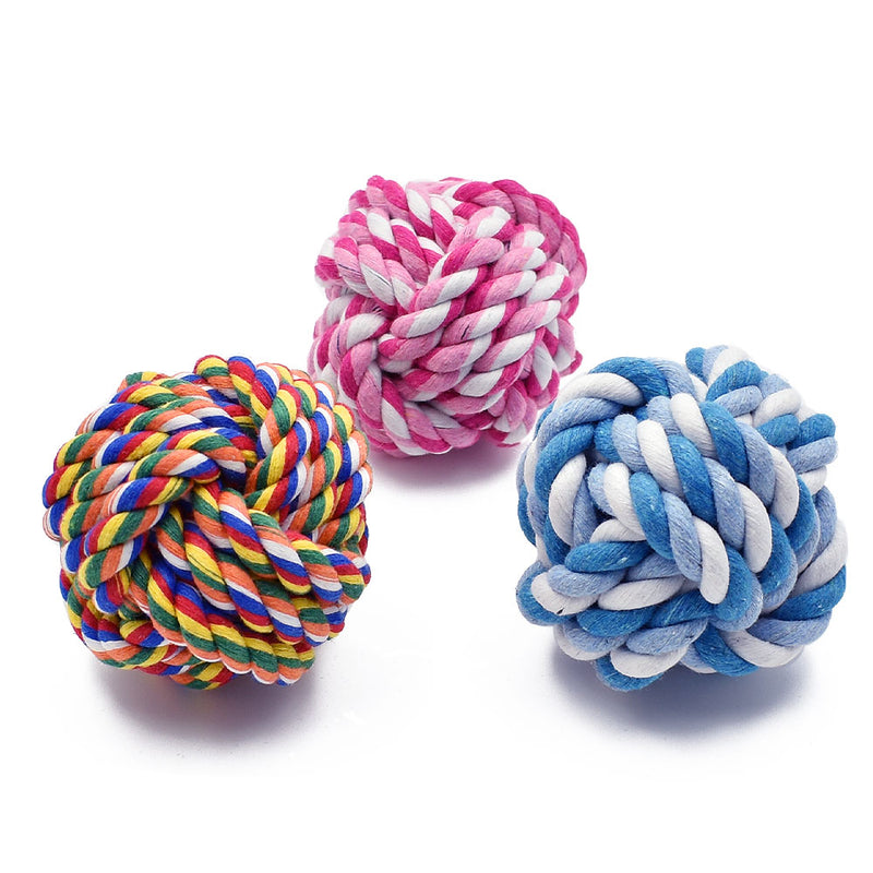 Heavy Chewer Rope Ball Toys - 3 Pack