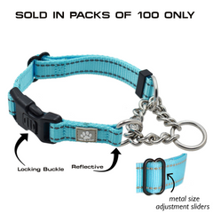 100 Pack - Mixed Color & Mixed Size CHAIN Martingale Collars
