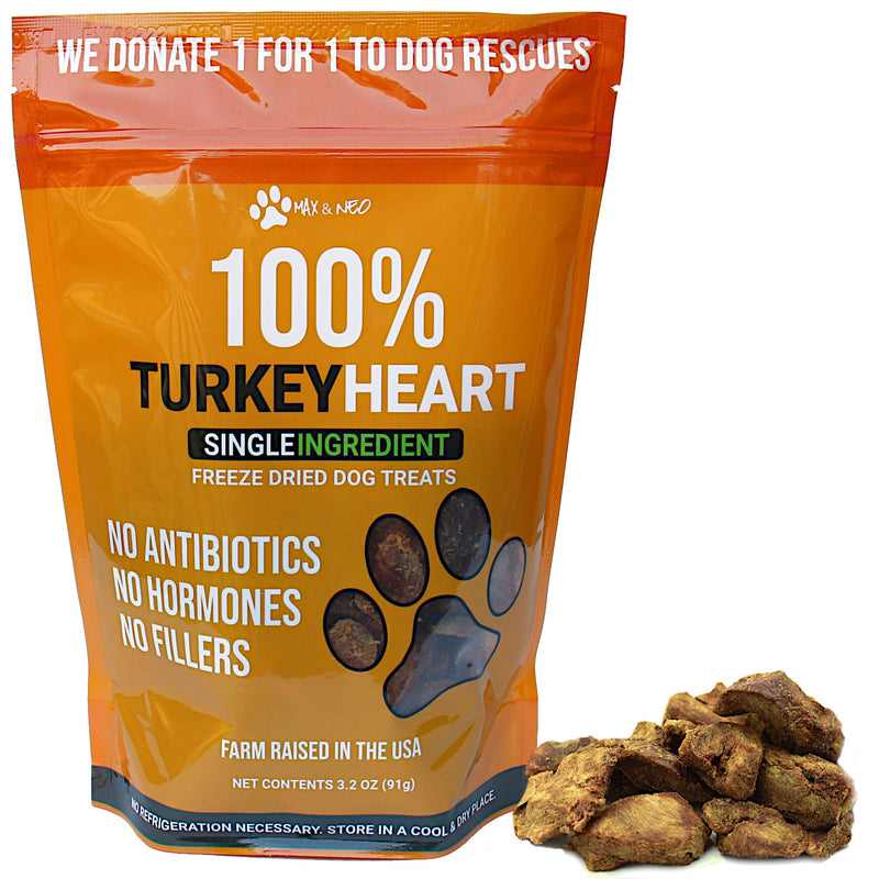 Freeze Dried Turkey Heart Dog Treats
